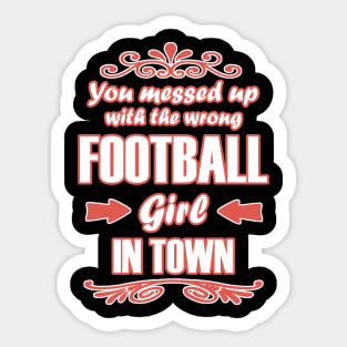 American Football Player Champion Girls Saying Sticker